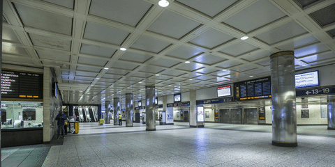 Empty Penn Station