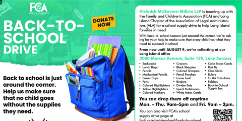 VMM Partners With Schneps Media to Support School Supply Drive for LI Families in Need Photo