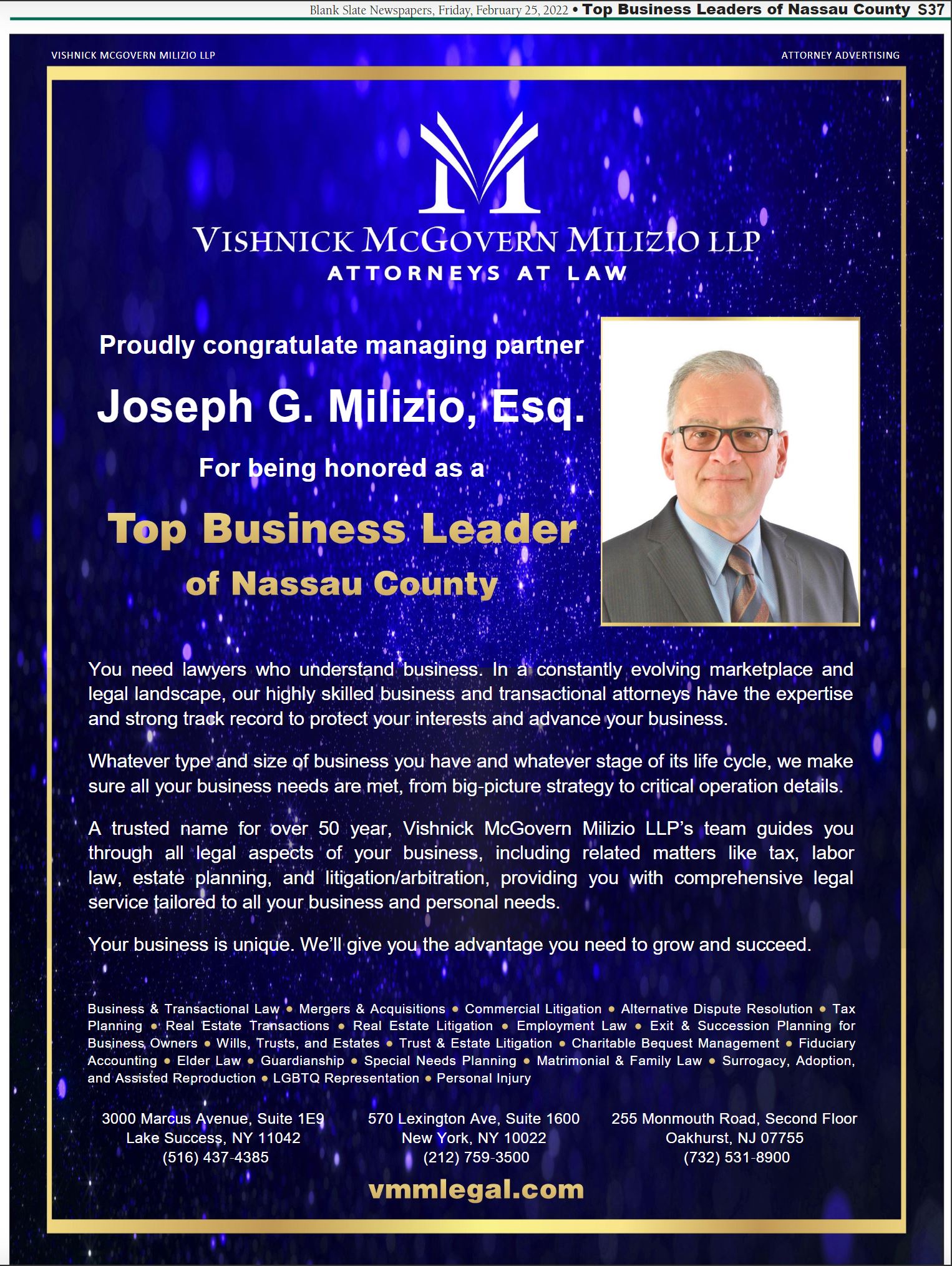 Top Business Leader in Nassau County