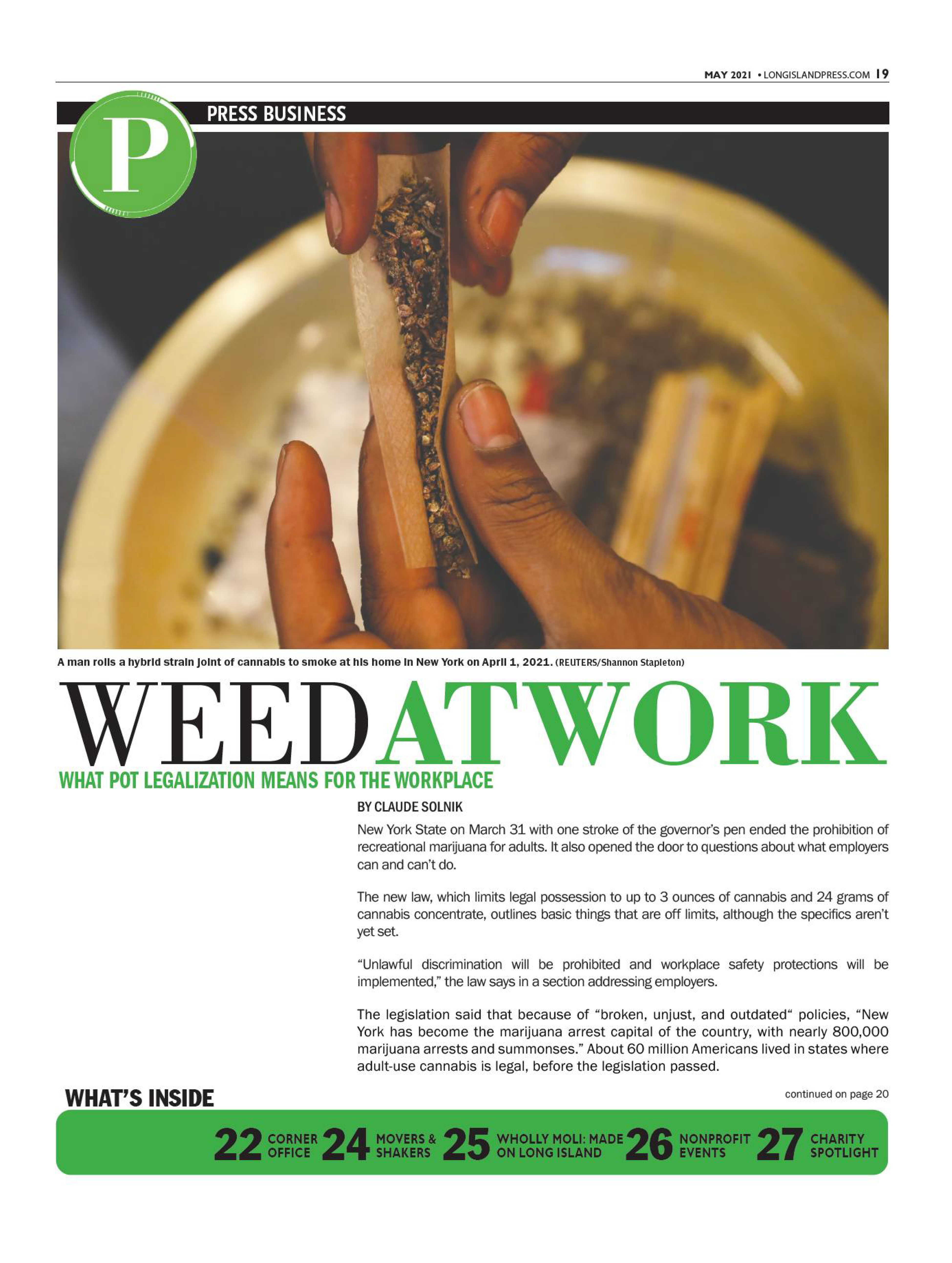 Weed at Work Article