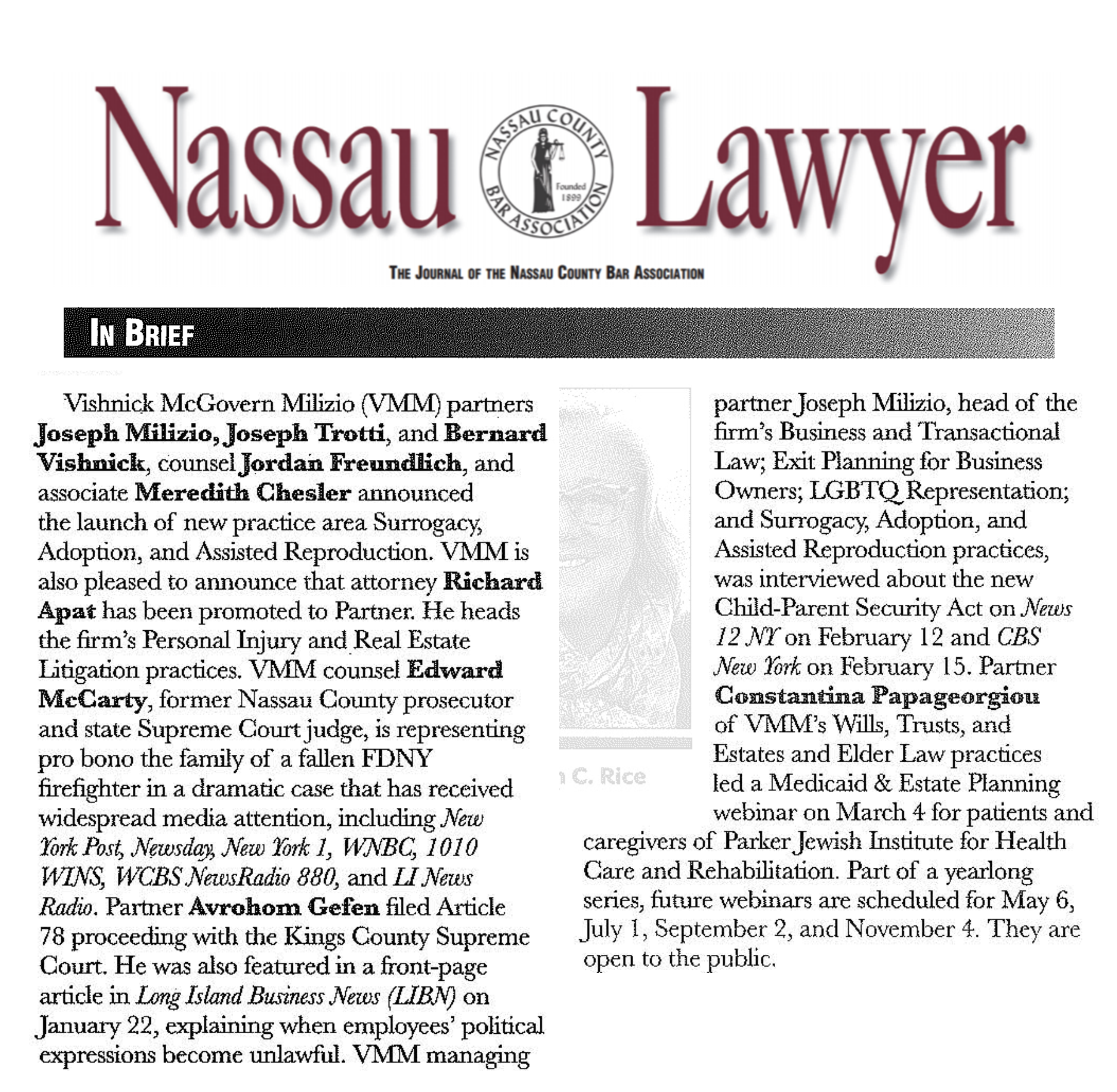 Nassau Lawyer Article