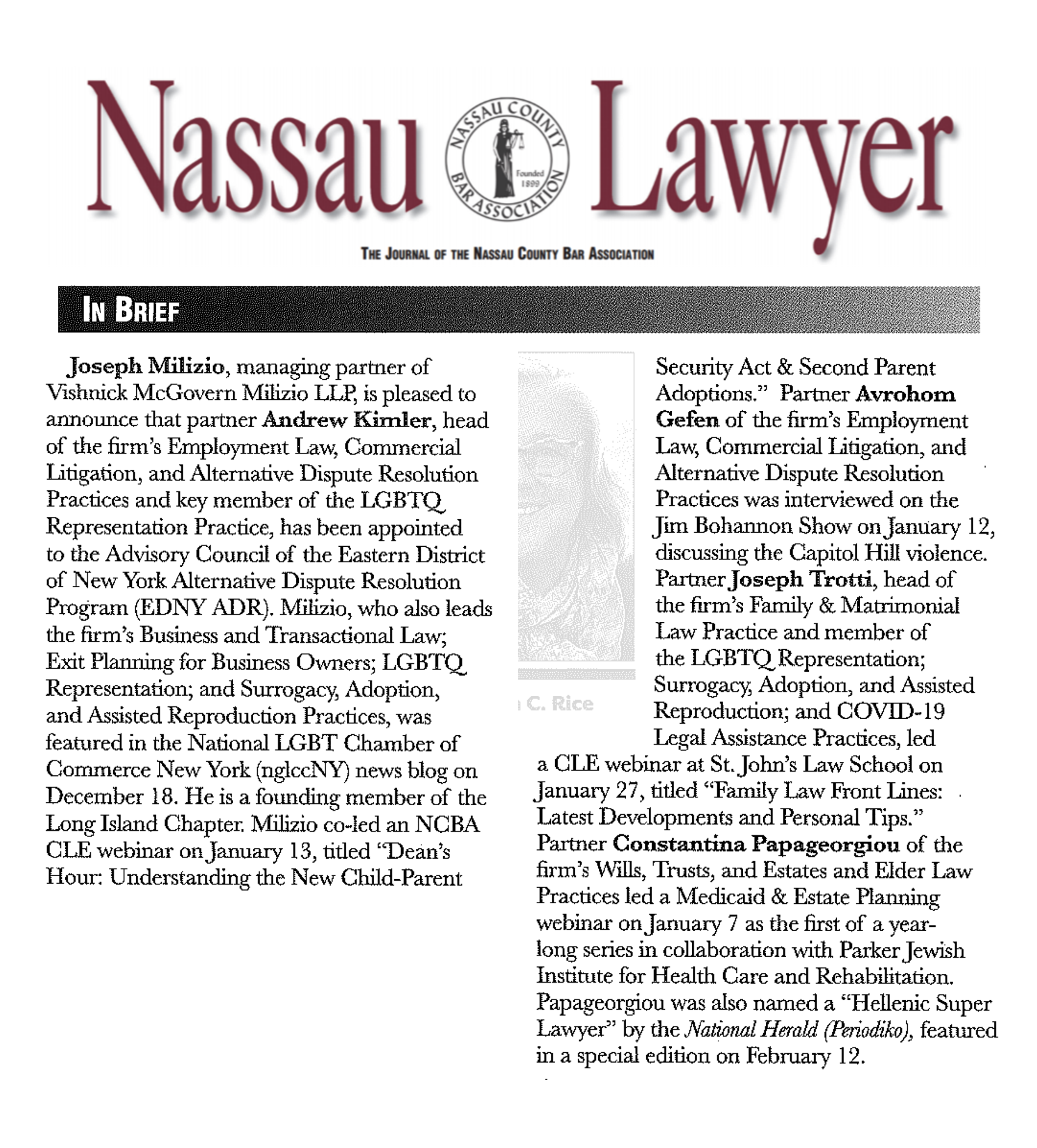 Nassau Lawyer Article