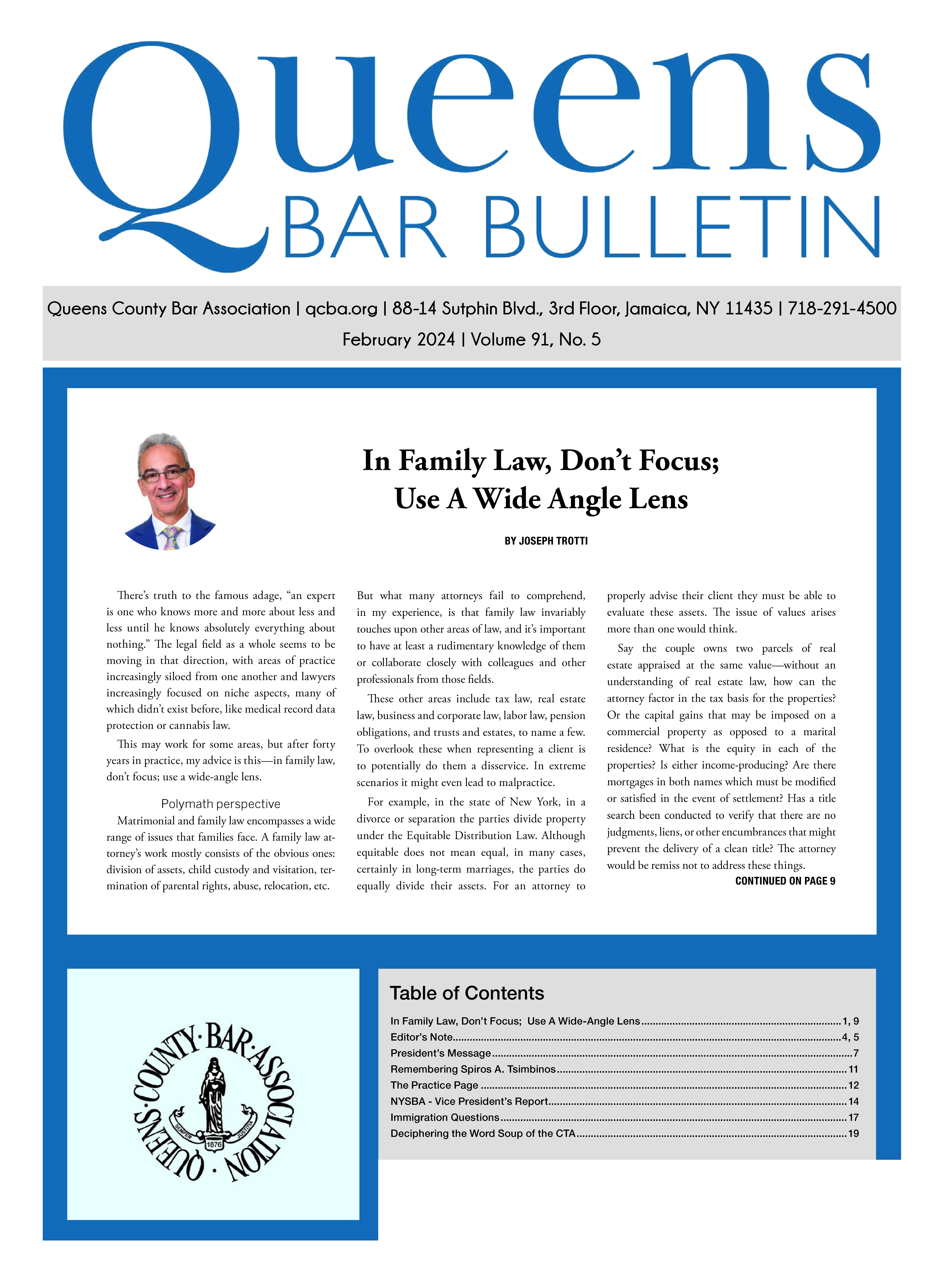 Queens Bar Bulletin Article